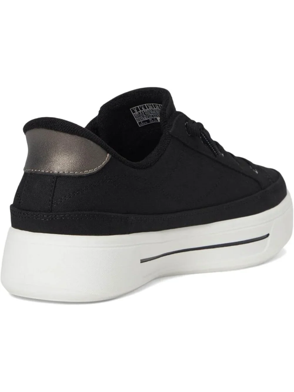 Women's Black Tennis Shoes Classic Pull On Low Top Athletic Running Sneaker